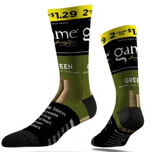 Green Game Blunt Socks with Game Poker Cards  Bundle unisex